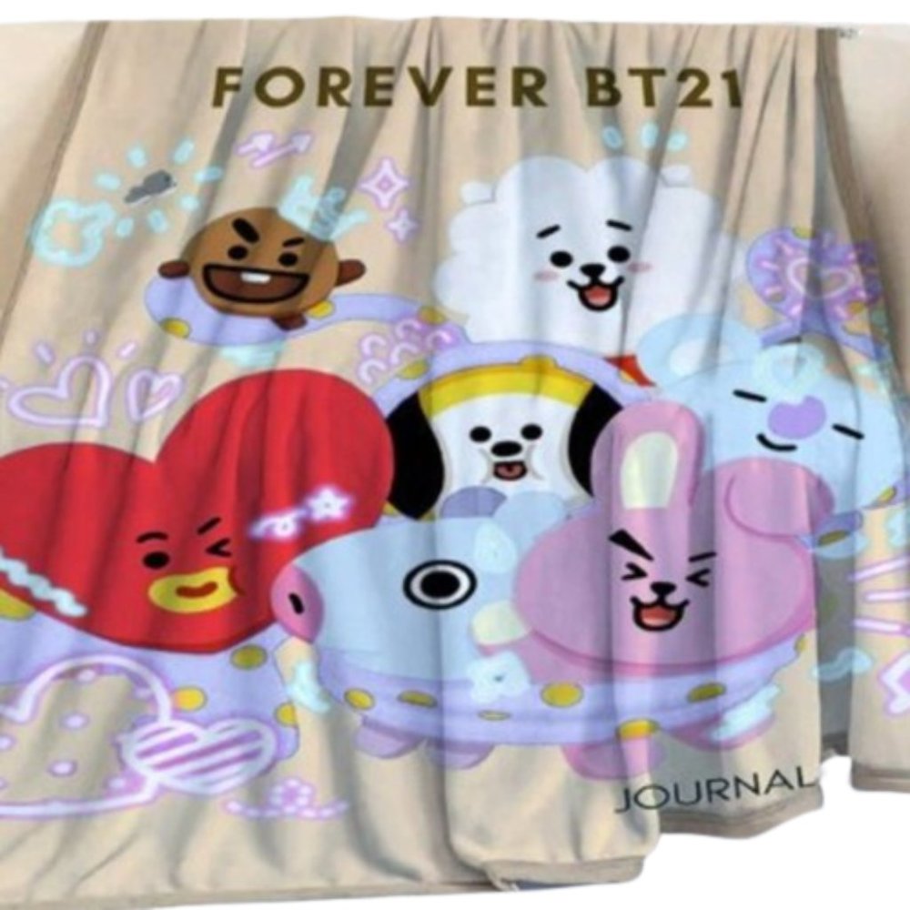 Forever BT21 Soft Fluffy Fleece Decorative Blankets Bed Decor‎ Throw New